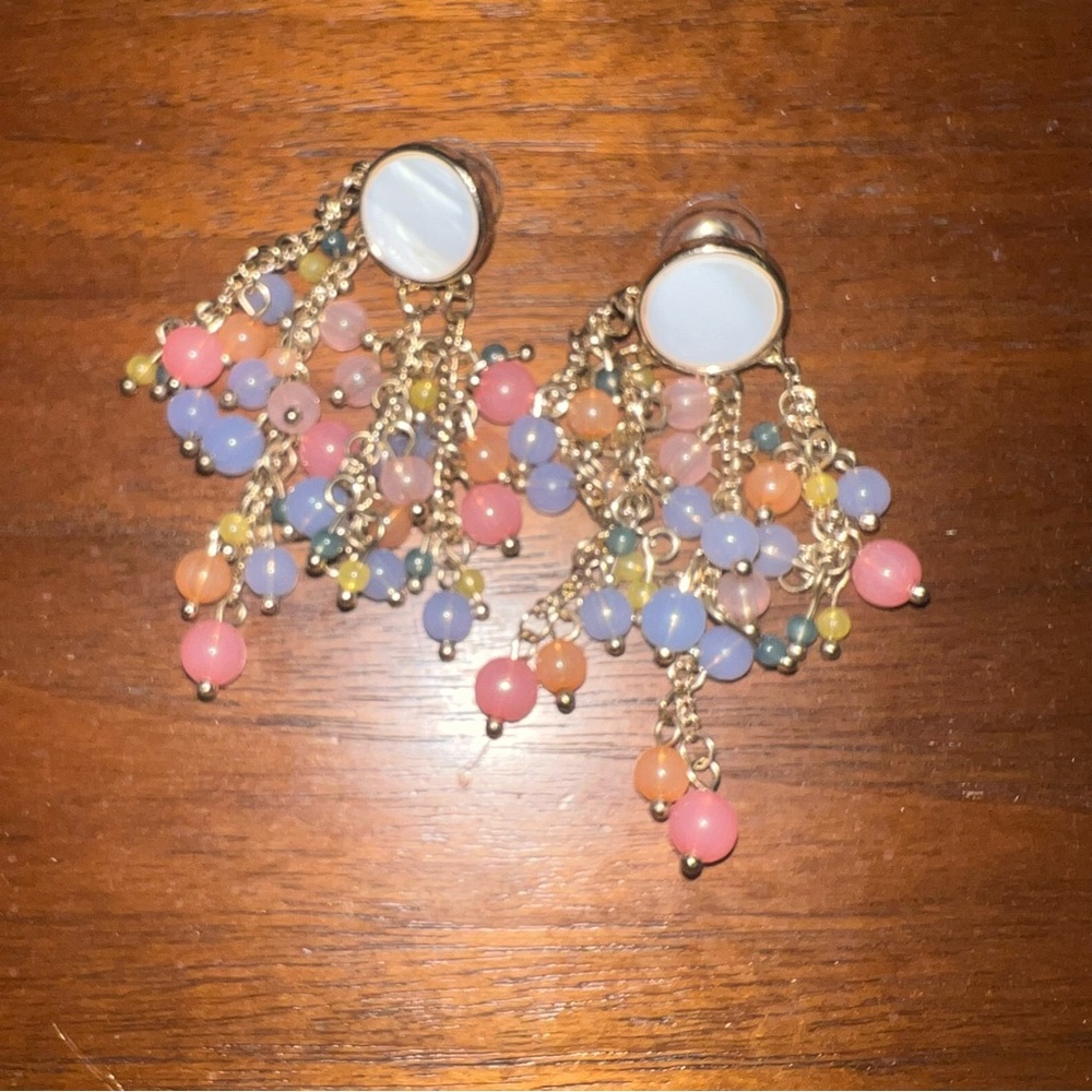 Colorful Beaded Dangle Earrings